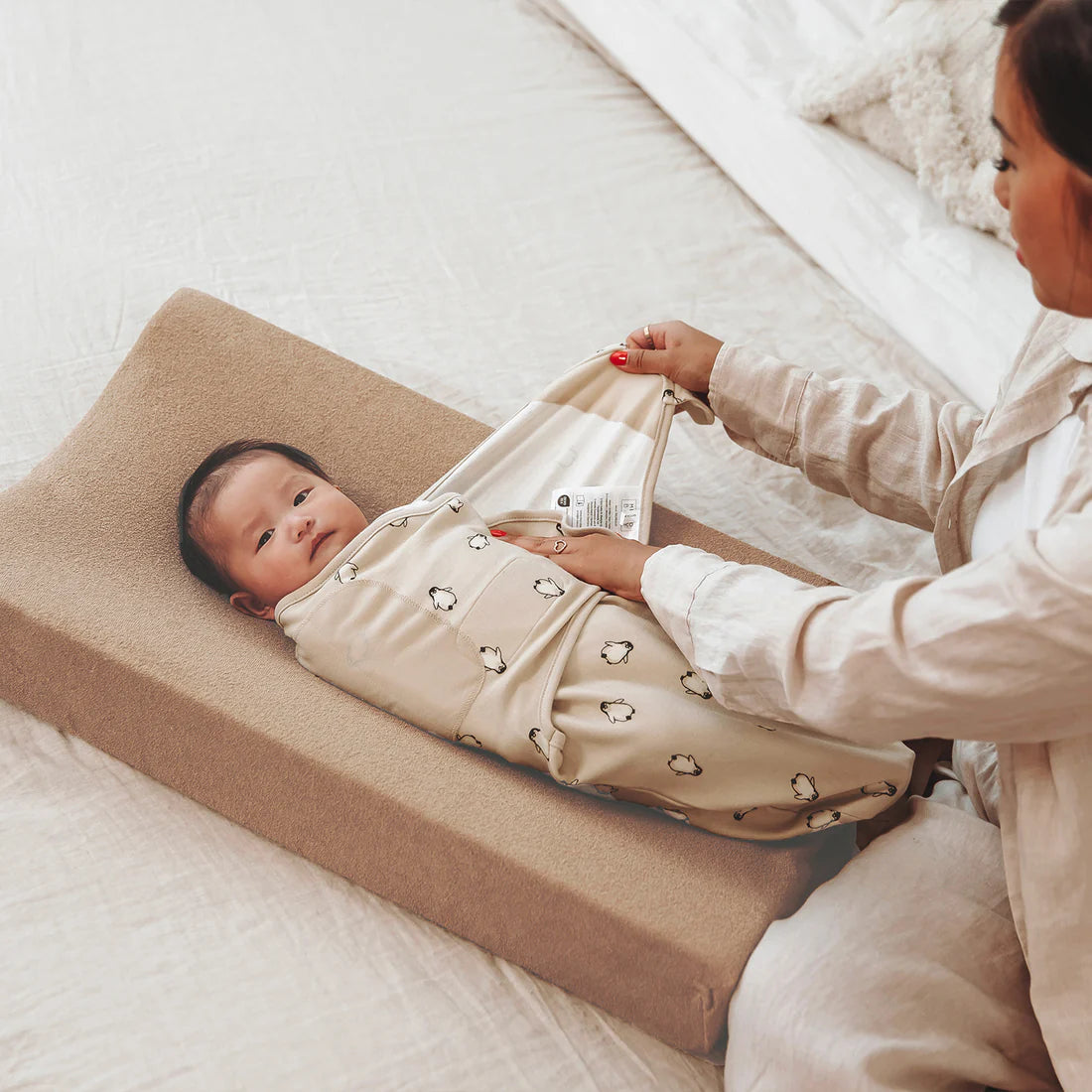 Aankleedkussenhoes Badstof - Taupe