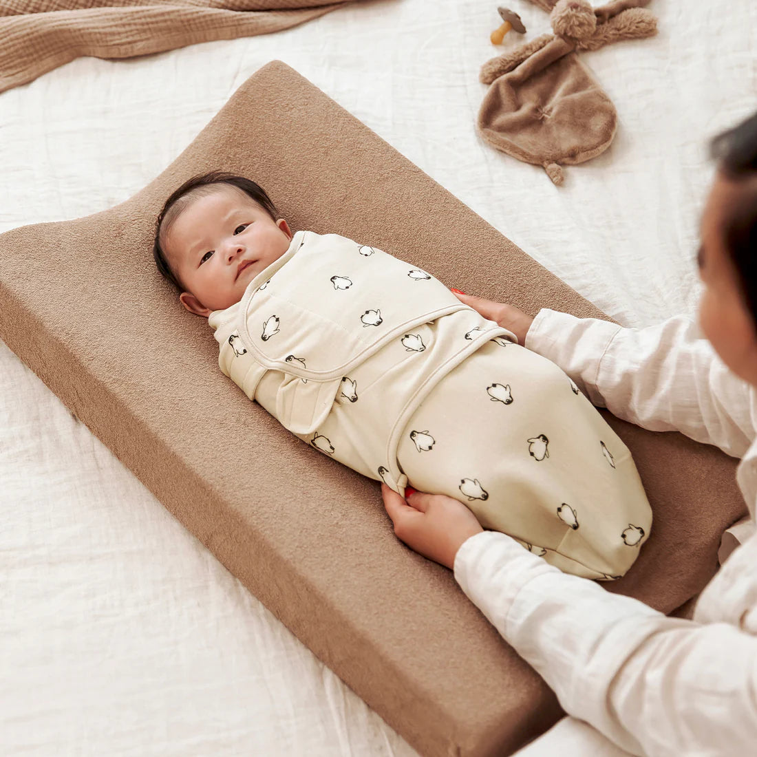 Aankleedkussenhoes Badstof - Taupe