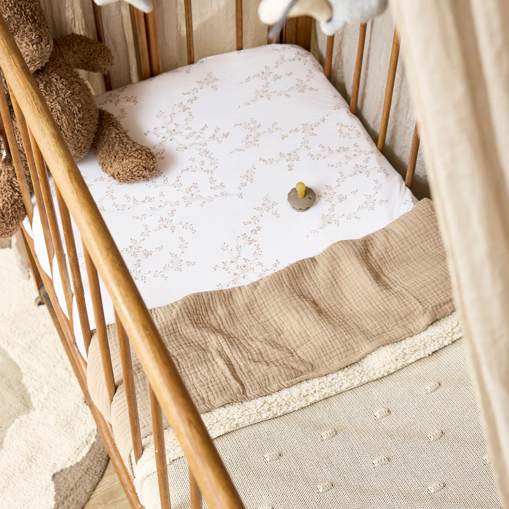 Deken Knots teddy Soft sand 75x100cm