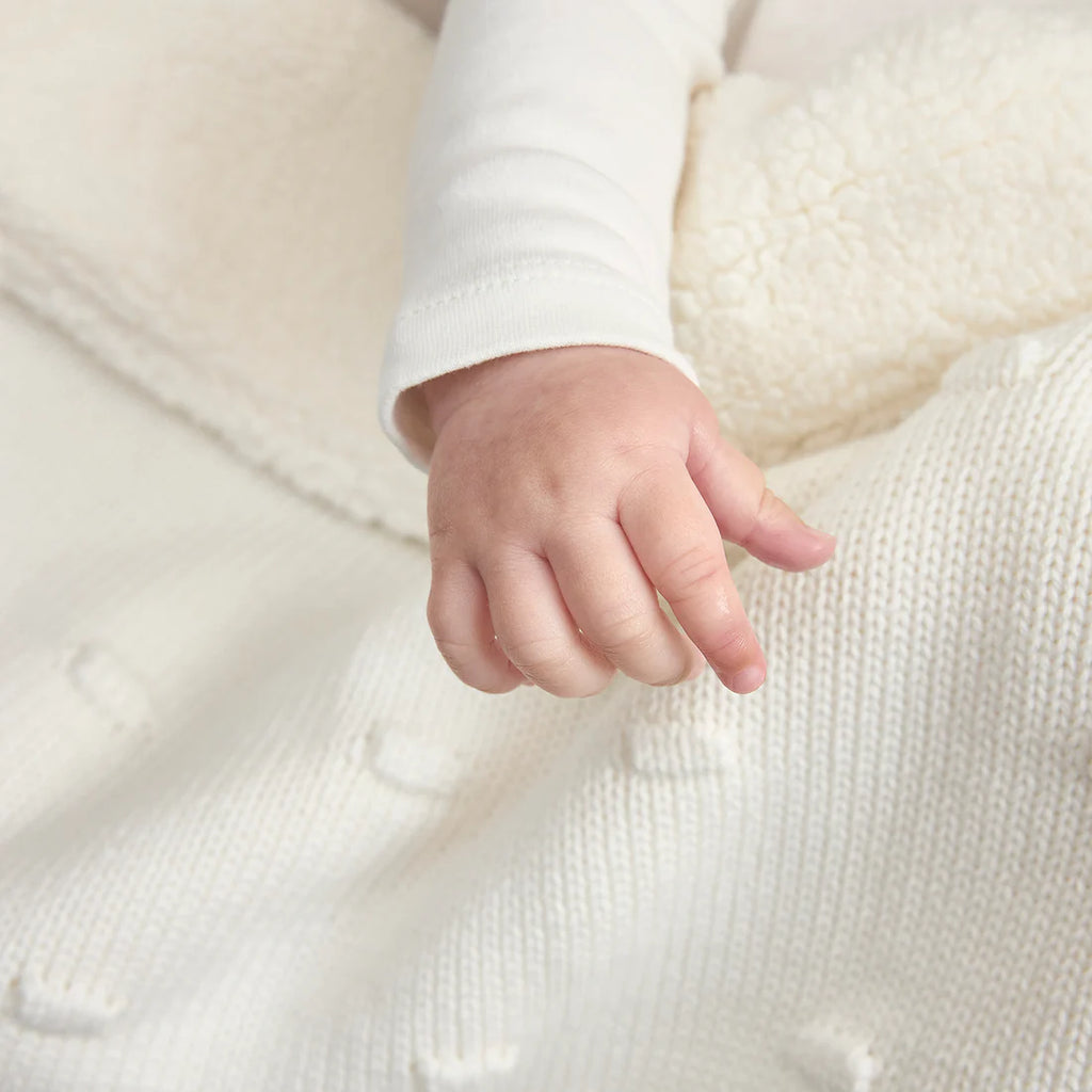 Deken Knots Teddy - Offwhite 75x100cm