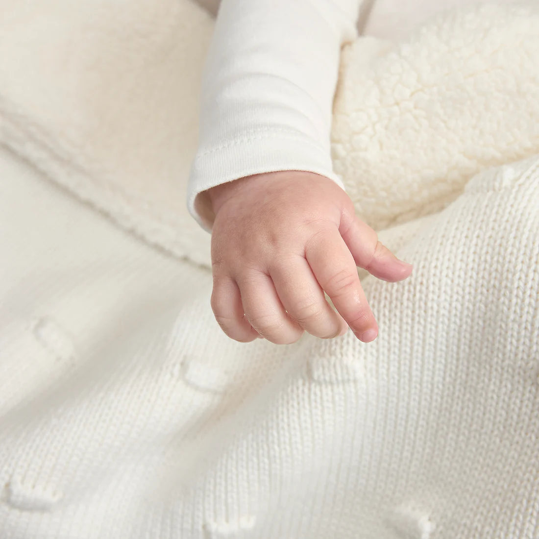 Deken Knots Teddy - Offwhite 75x100cm