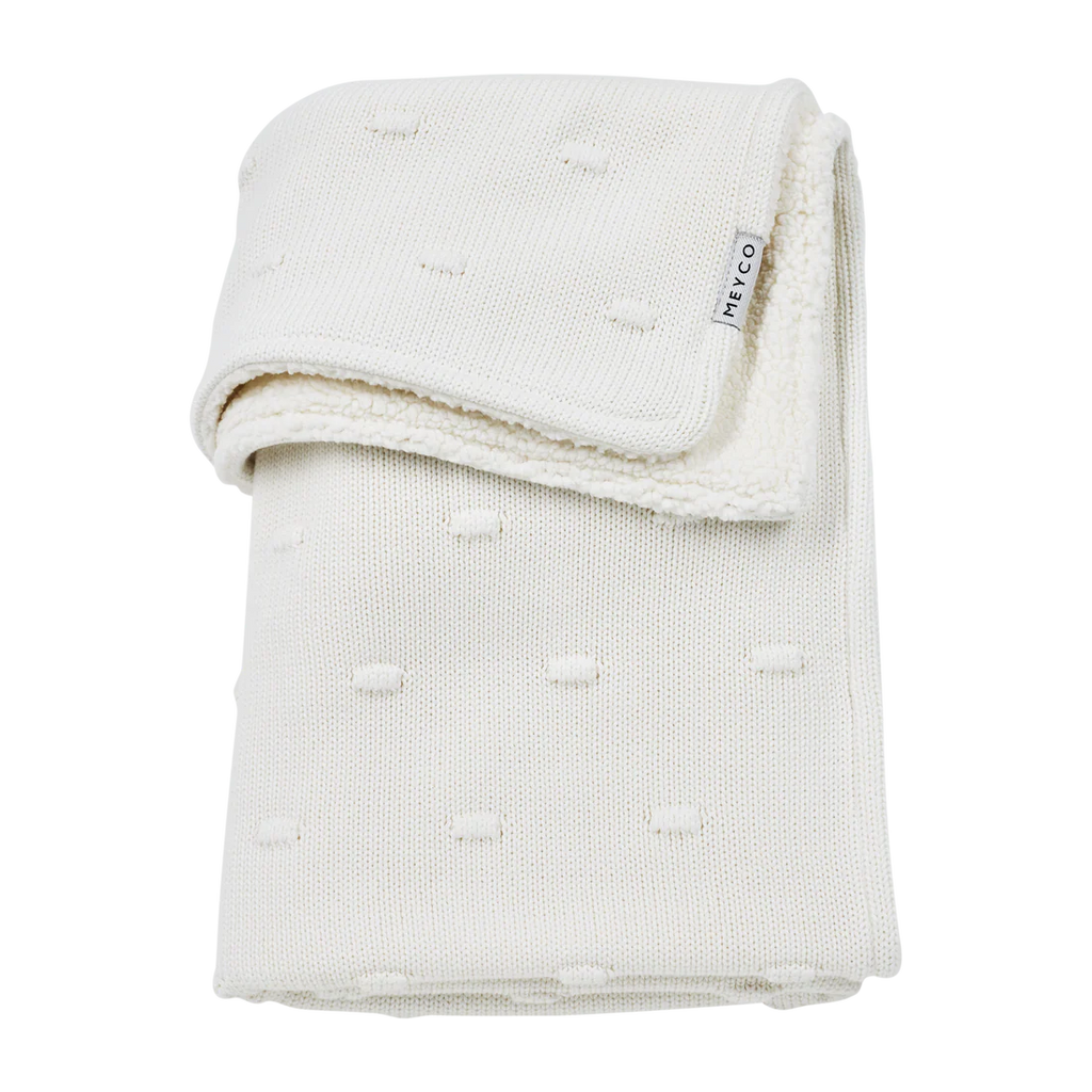 Deken Knots Teddy - Offwhite 75x100cm