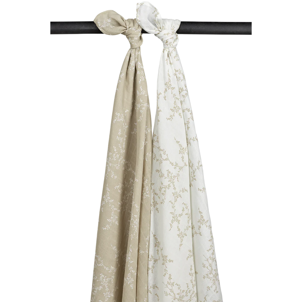 Hydrofiele Doeken - Branches Sand 120x120cm 2-Pack