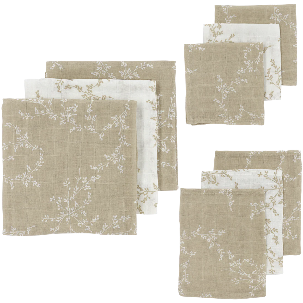 Hydrofiele Doeken - Branches Sand - Starterset 9-Pack