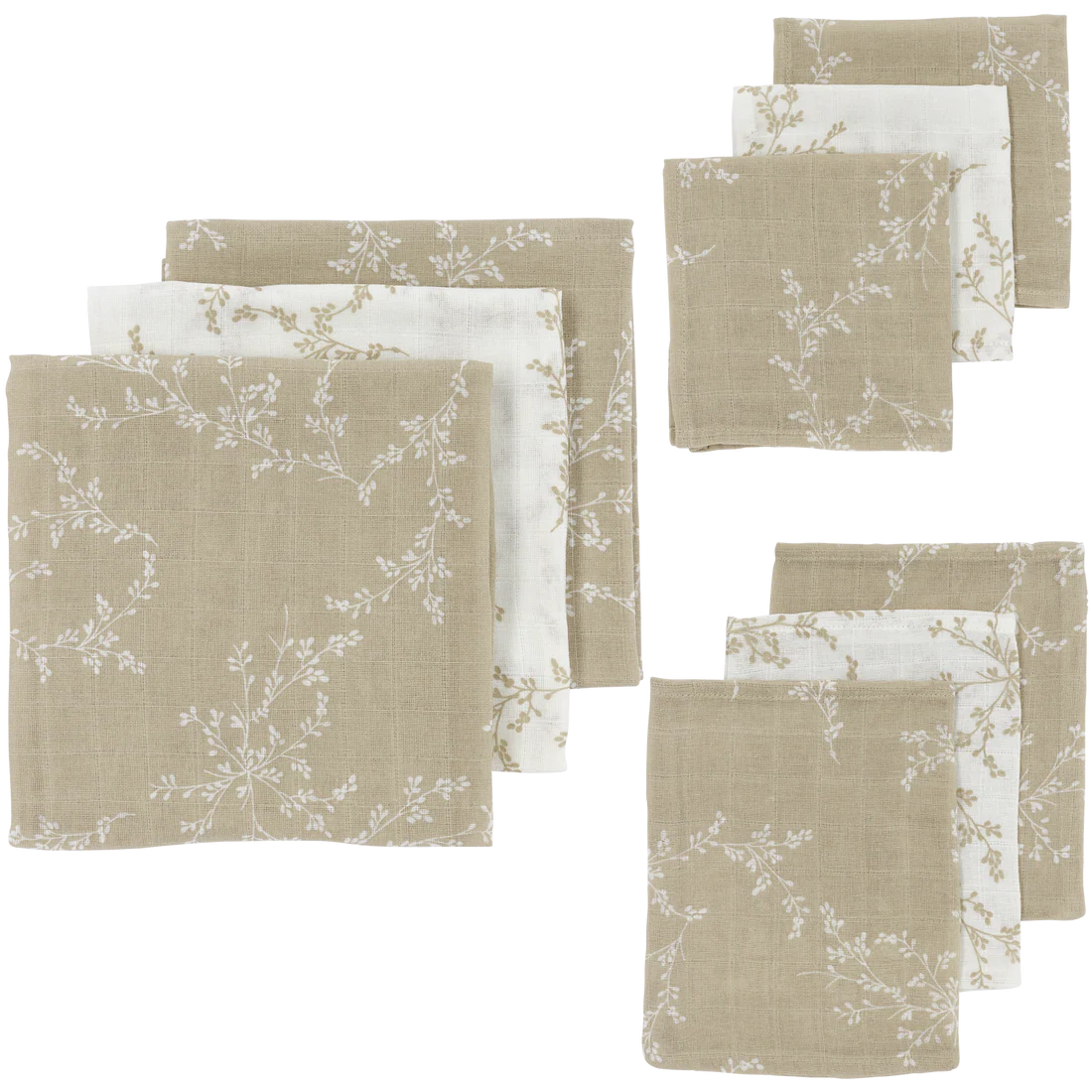 Hydrofiele Doeken - Branches Sand - Starterset 9-Pack