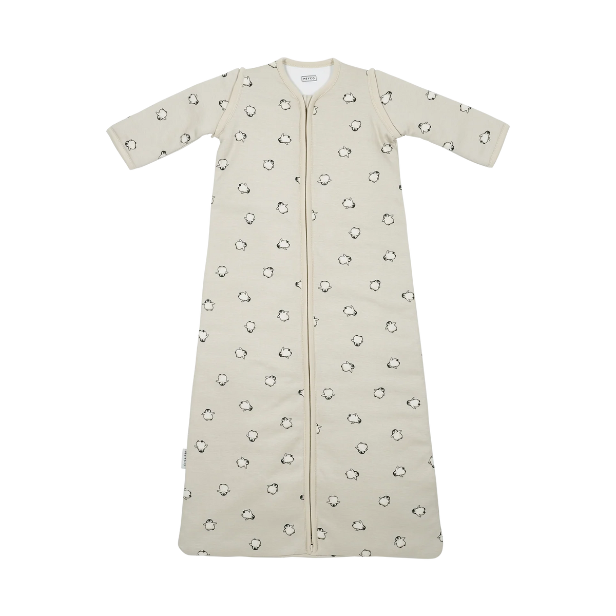 Slaapzak afritsbare mouw interlock jersey - Penguin Soft sand