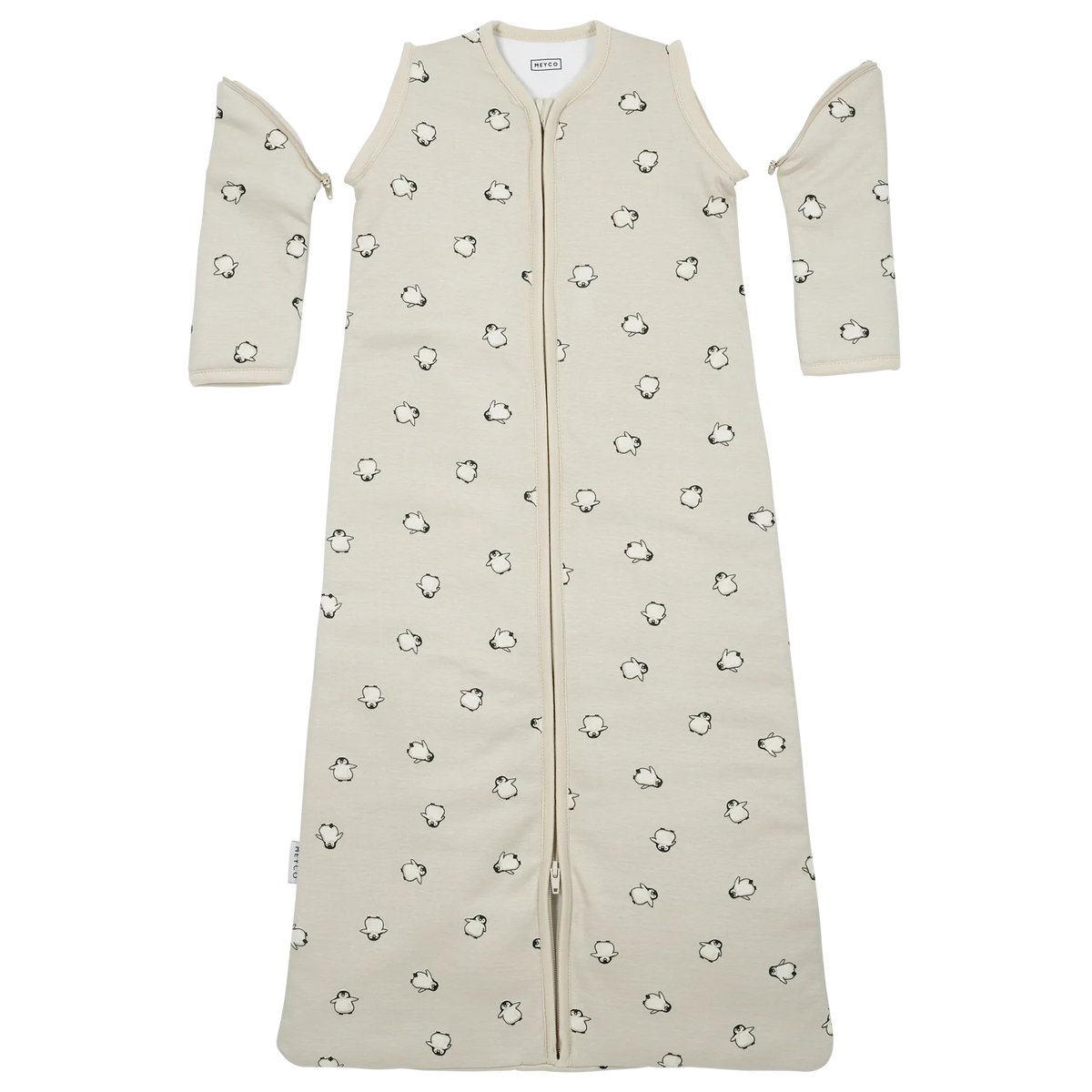 Slaapzak afritsbare mouw interlock jersey - Penguin Soft sand