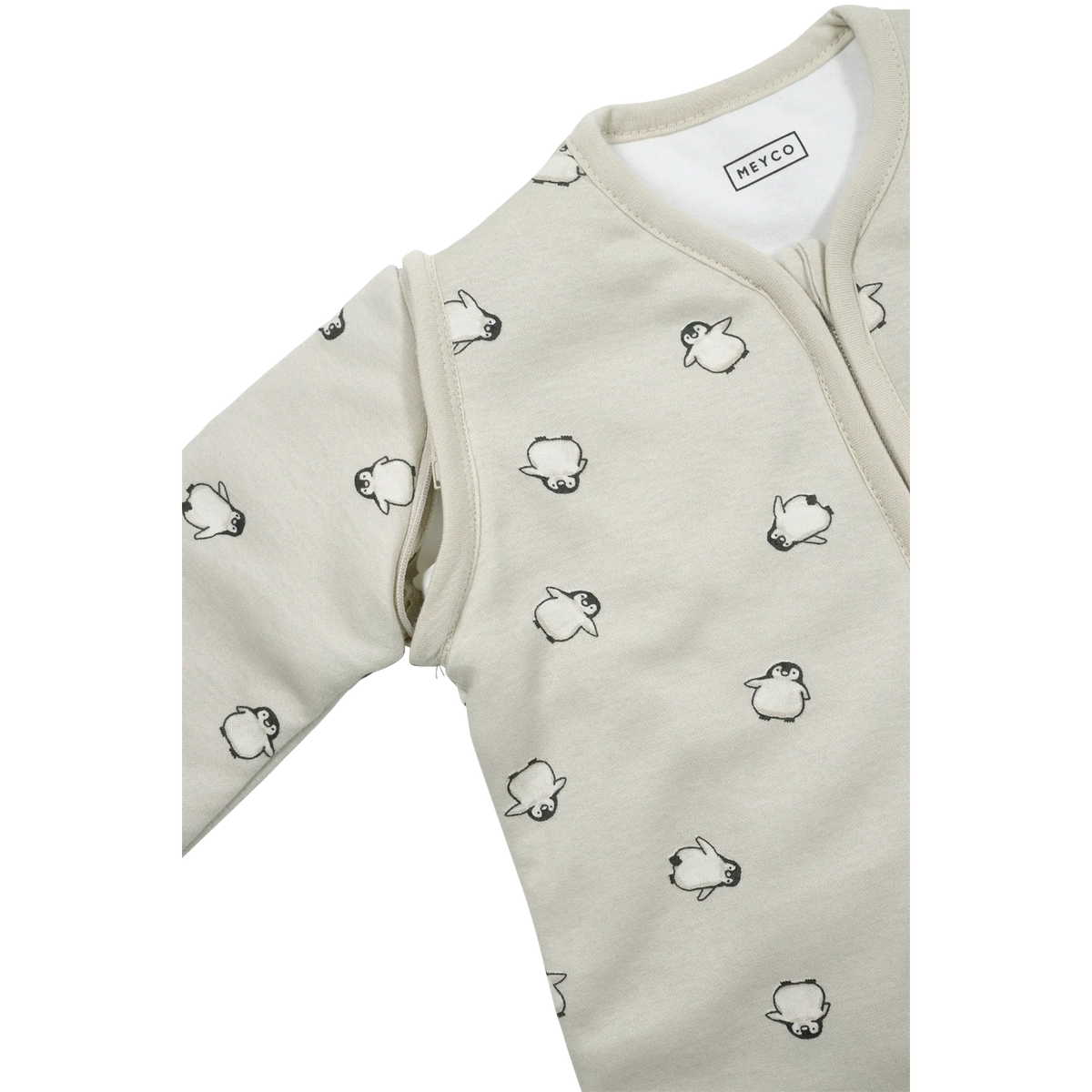 Slaapzak afritsbare mouw interlock jersey - Penguin Soft sand