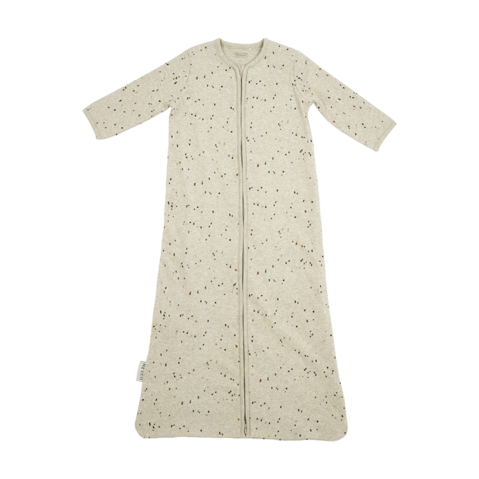 Slaapzak ongevoerd met vaste mouw Rib Mini spot Sand Melange 70cm