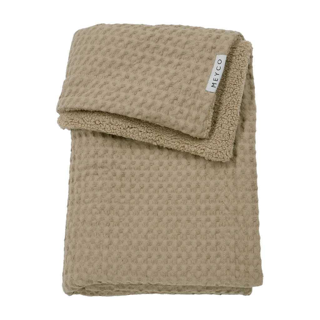Deken Waffle Teddy - Taupe 100x150cm