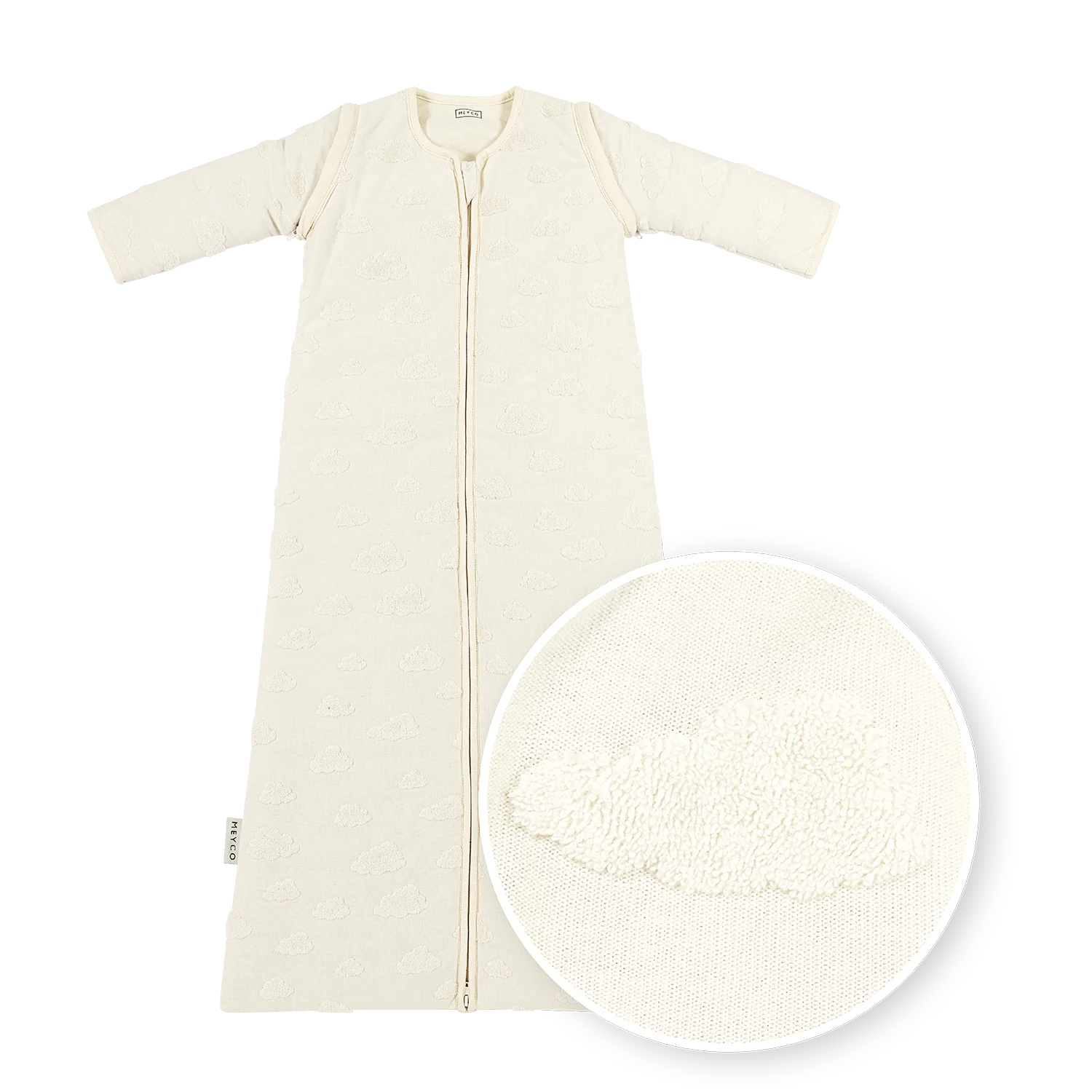 Studio slaapzak gevoerd afritsbare mouw jacquard badstof - Natural