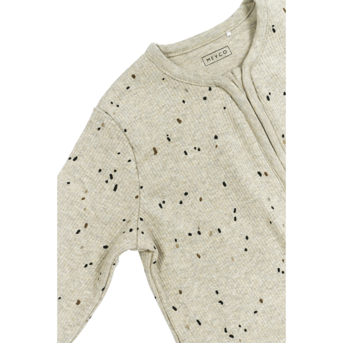 Slaapzak ongevoerd met vaste mouw Rib Mini spot Sand Melange 70cm