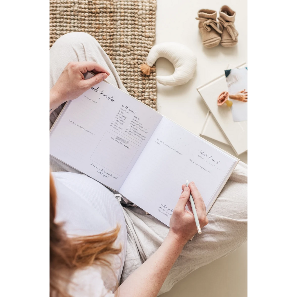 Mijn zwangerschapsdagboek - Linnen Taupe