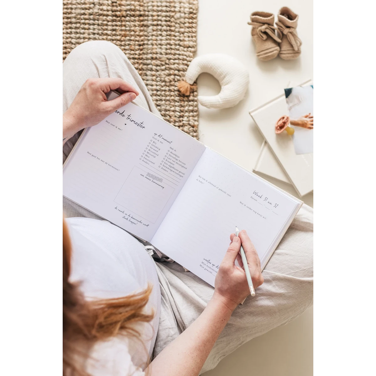 Mijn zwangerschapsdagboek - Linnen Taupe