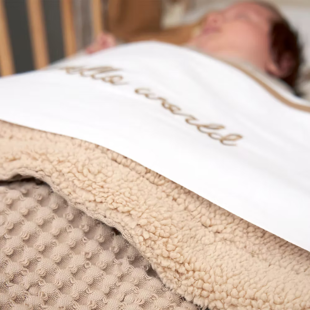 Deken Waffle Teddy - Sand 75x100cm
