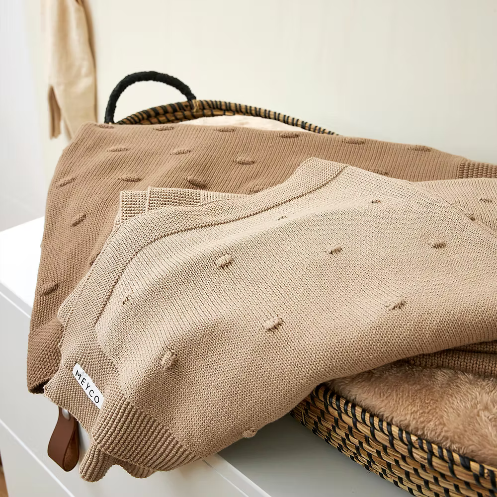 Deken Mini Knots - Sand 75x100cm