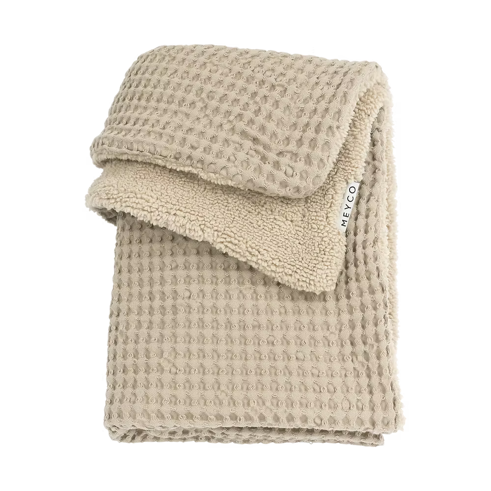 Deken Waffle Teddy - Sand 75x100cm