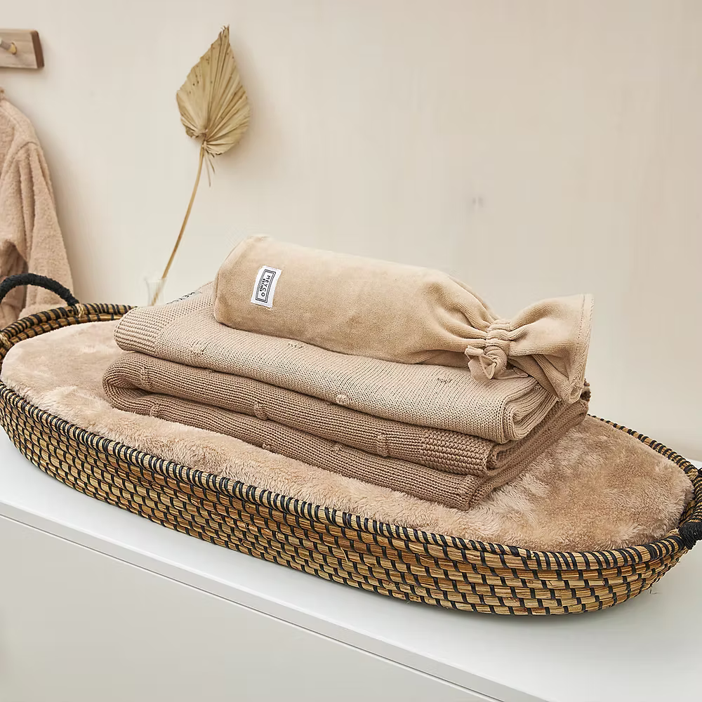 Deken Mini Knots - Sand 75x100cm