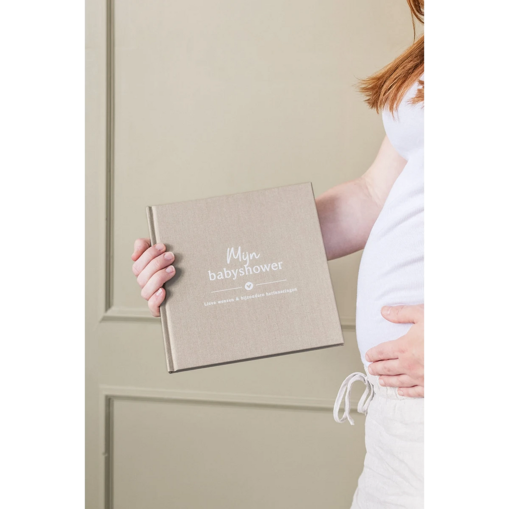 Mijn babyshower boek - Linnen Taupe