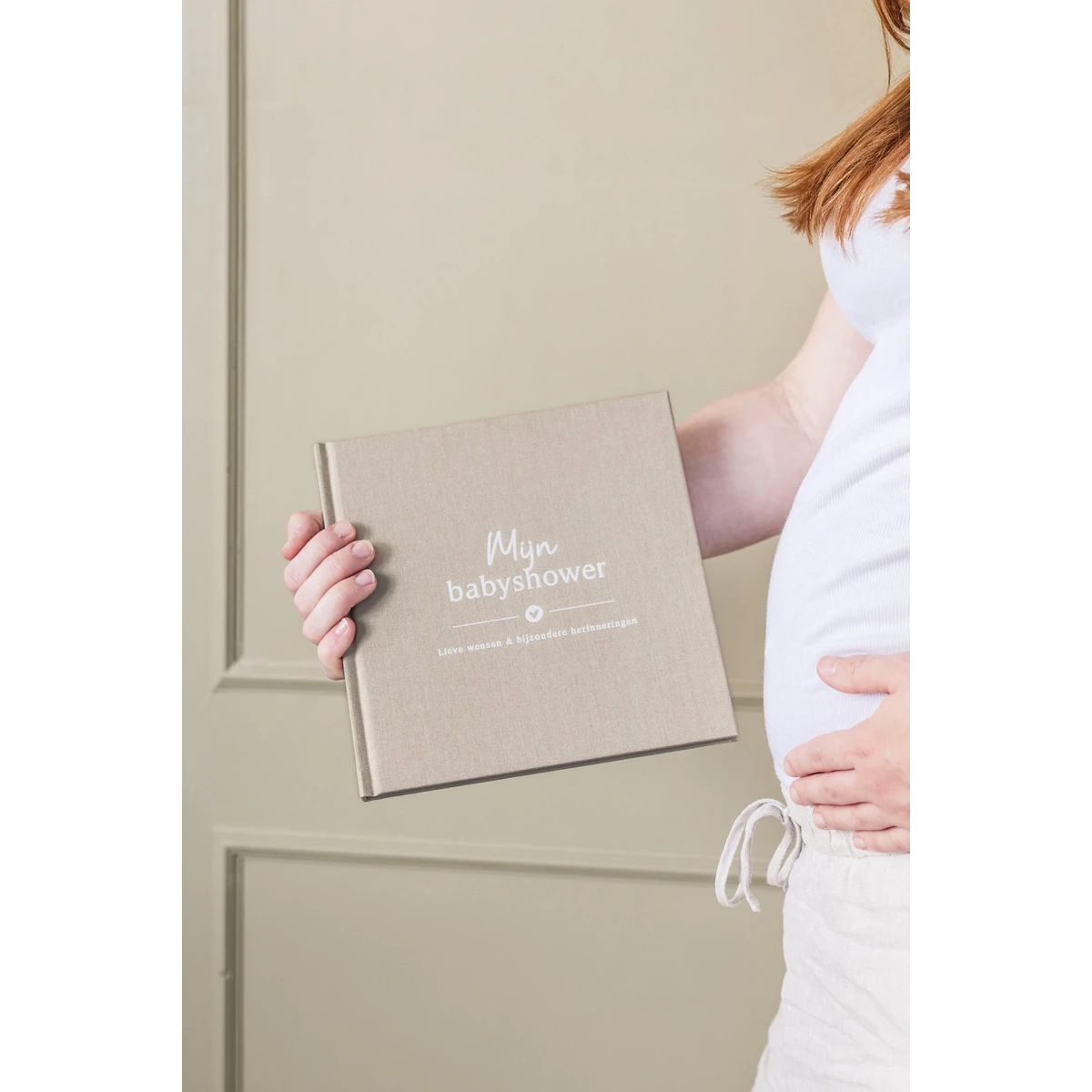 Mijn babyshower boek - Linnen Taupe