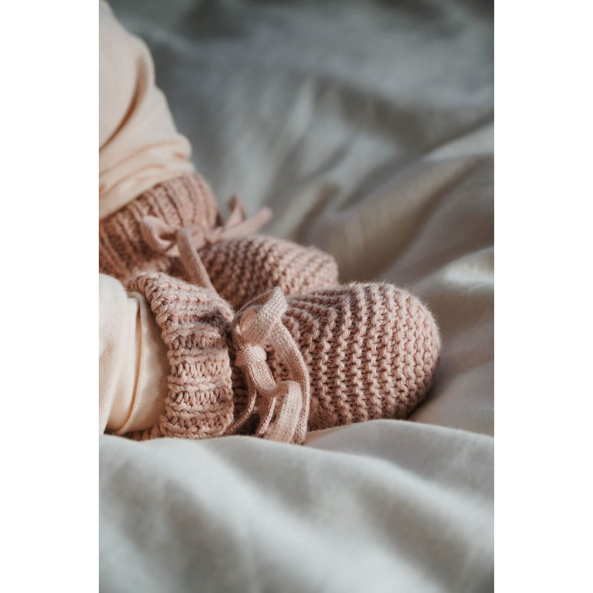 Slofjes gebreid poederroze