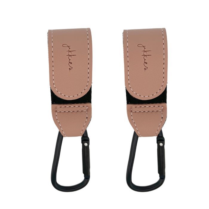 Tassenhaak - Makkelijk te bevestigen aan de kinderwagen - 2 stuks Taupe