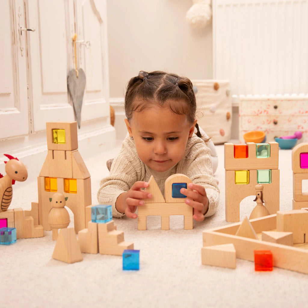 Tickit Houten bouwstenen met edelstenen