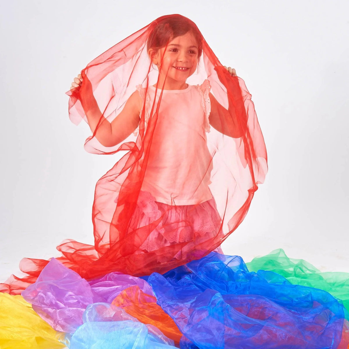Tickit Regenboog organza stof