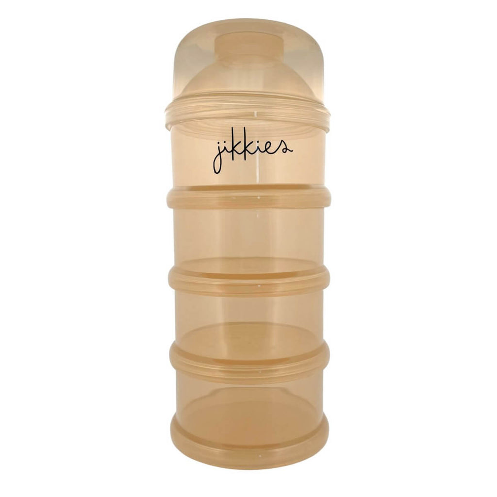 Melkpoedertoren - Vaatwasserbestendig - 4-laags beige voor het bewaren van babyvoeding in een praktische toren.