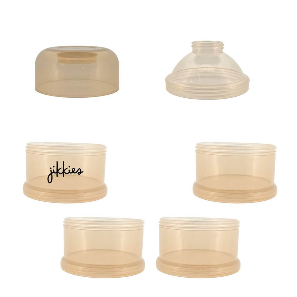 Melkpoedertoren - Vaatwasserbestendig - 4-laags beige, duurzame en veilige babyvoeding opslag.