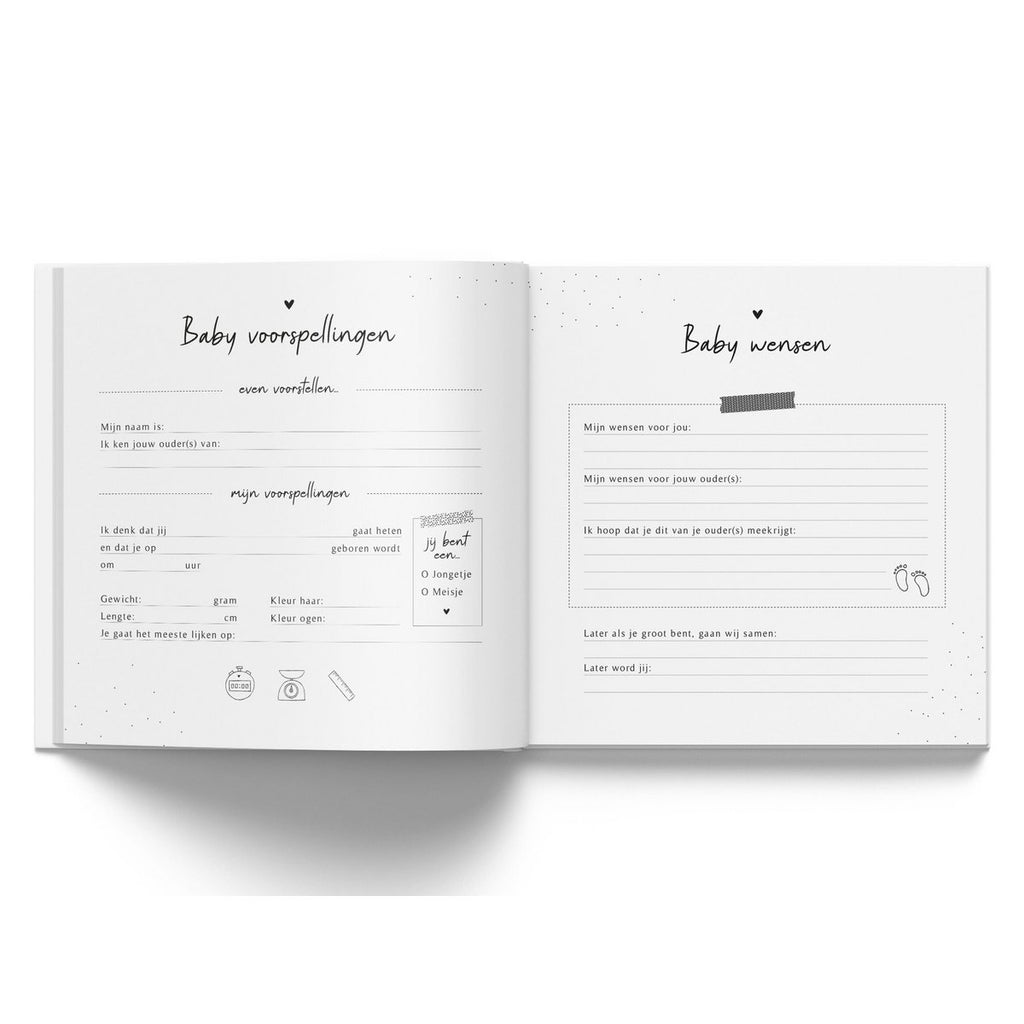 Mijn babyshower boek - Linnen Taupe