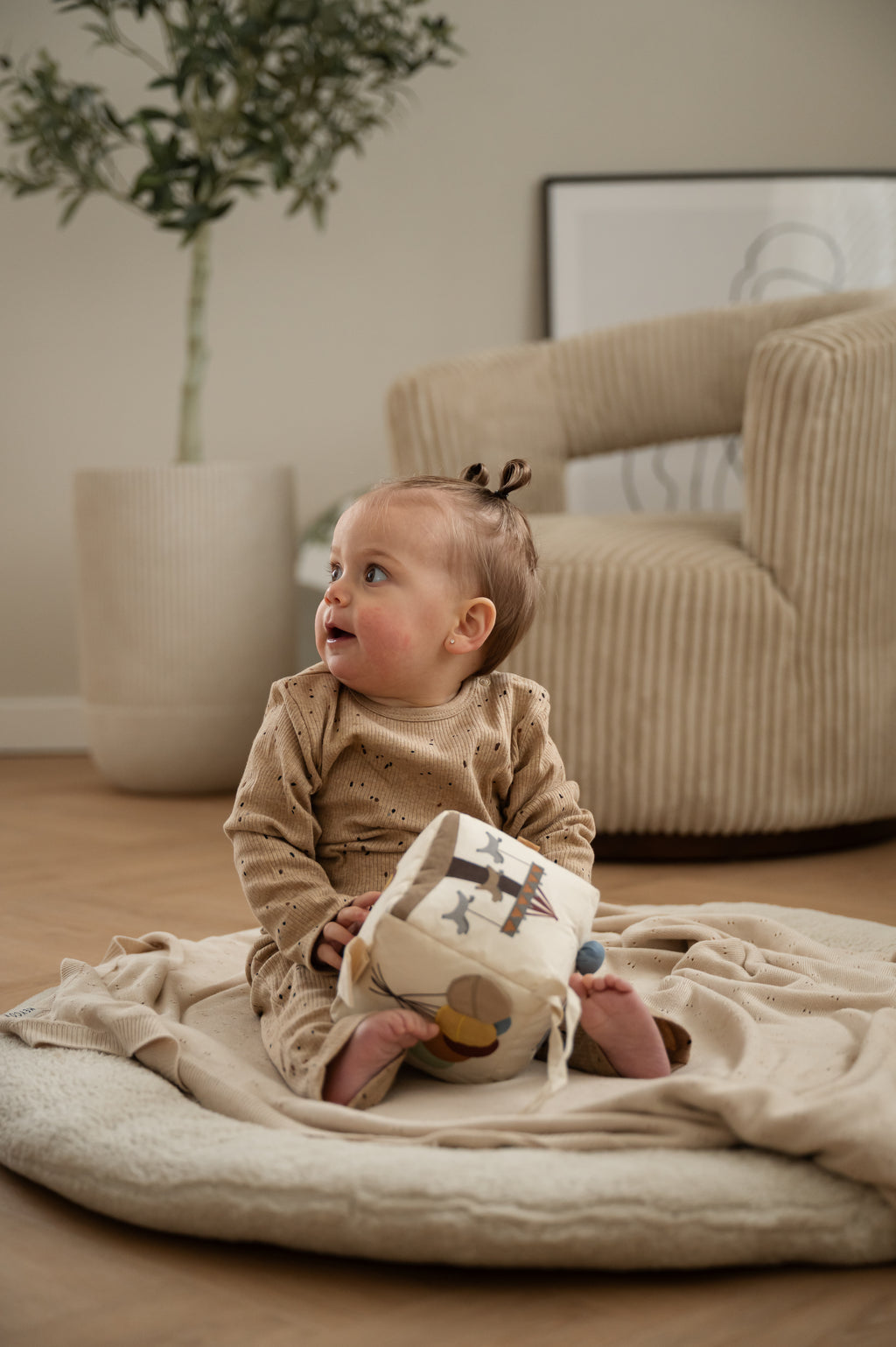 Circus Jasmijnstof kubus - Creme