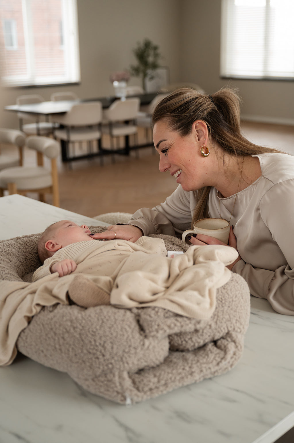 Teddy babynest - Taupe