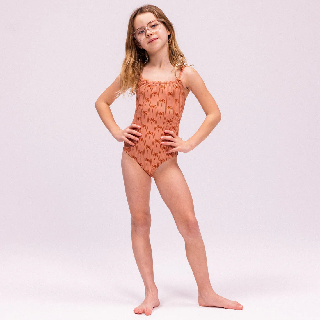 Badpak Meisjes - Bruin - Palm Stripe