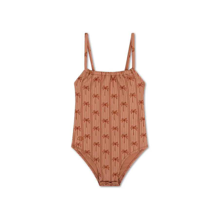 Badpak Meisjes - Bruin - Palm Stripe