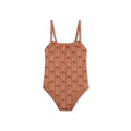 Badpak Meisjes - Bruin - Palm Stripe