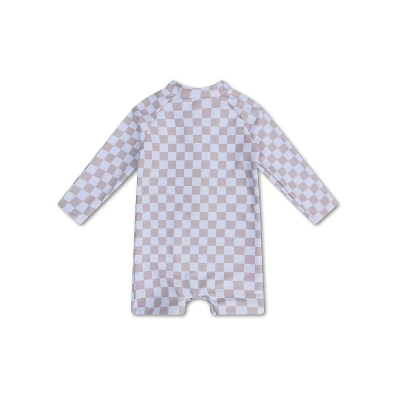 UV Zwempak Jongens - Beige/Wit - Checkmate