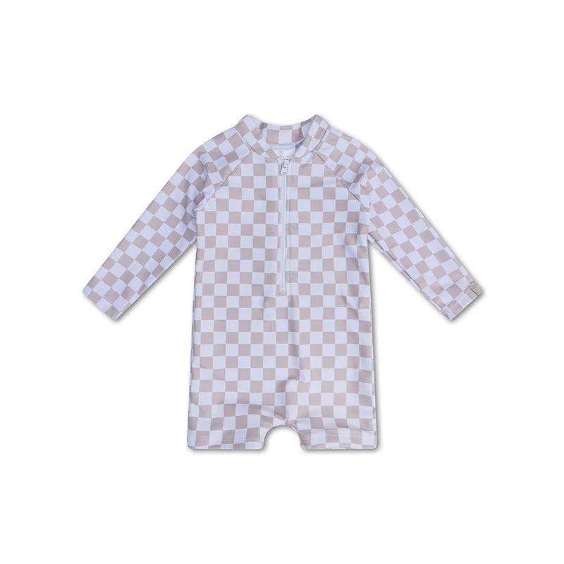 UV Zwempak Jongens - Beige/Wit - Checkmate