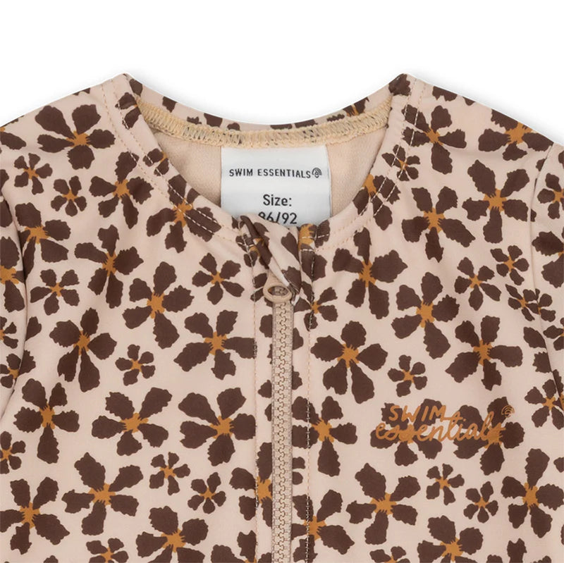 UV Badpak Meisjes Met Lange Mouwen - Oranje - Wild Flower
