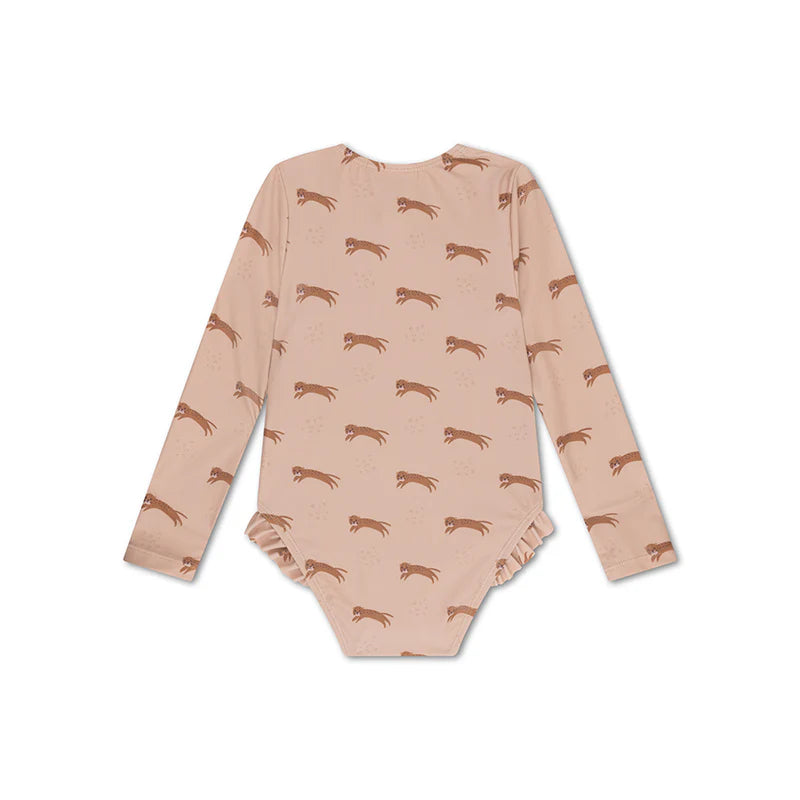 UV Badpak Meisjes Met Mouwen - Bruin - Roamer