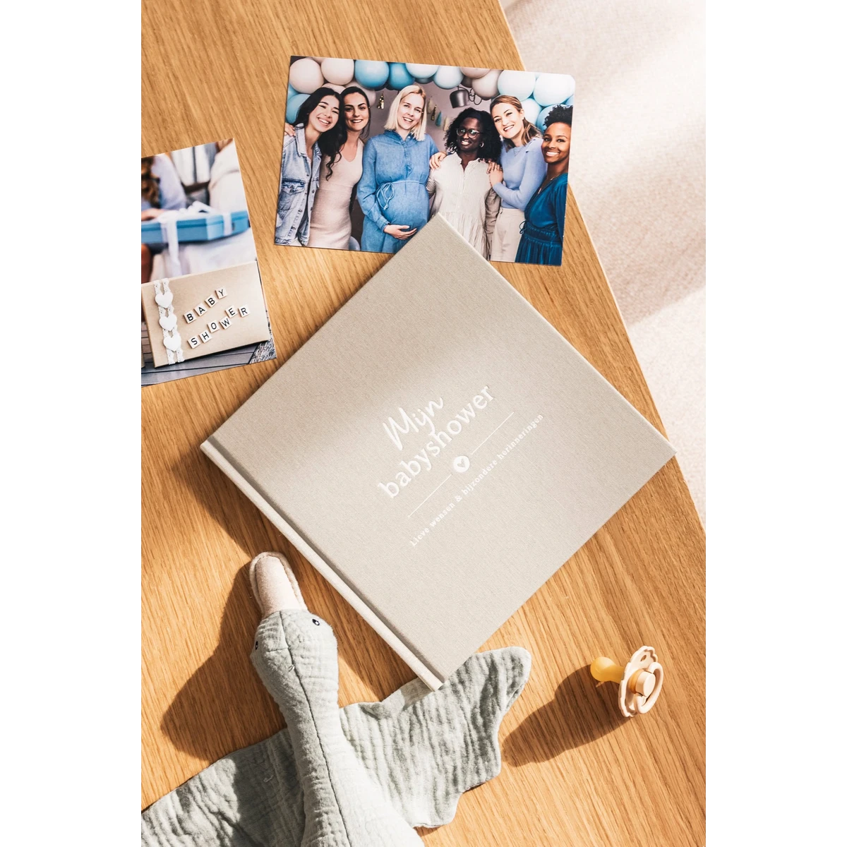 Mijn babyshower boek - Linnen Taupe
