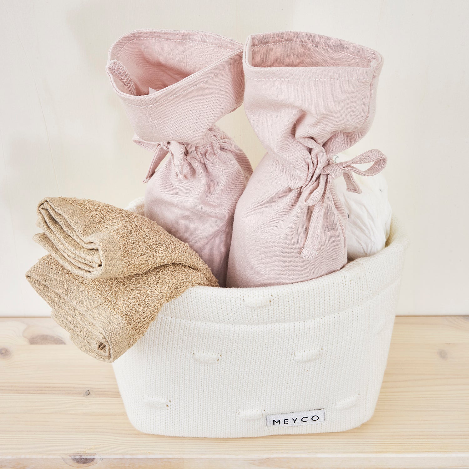 Monddoekjes badstof Offwhite/Sand/Toffee 30x30cm - 6-Pack