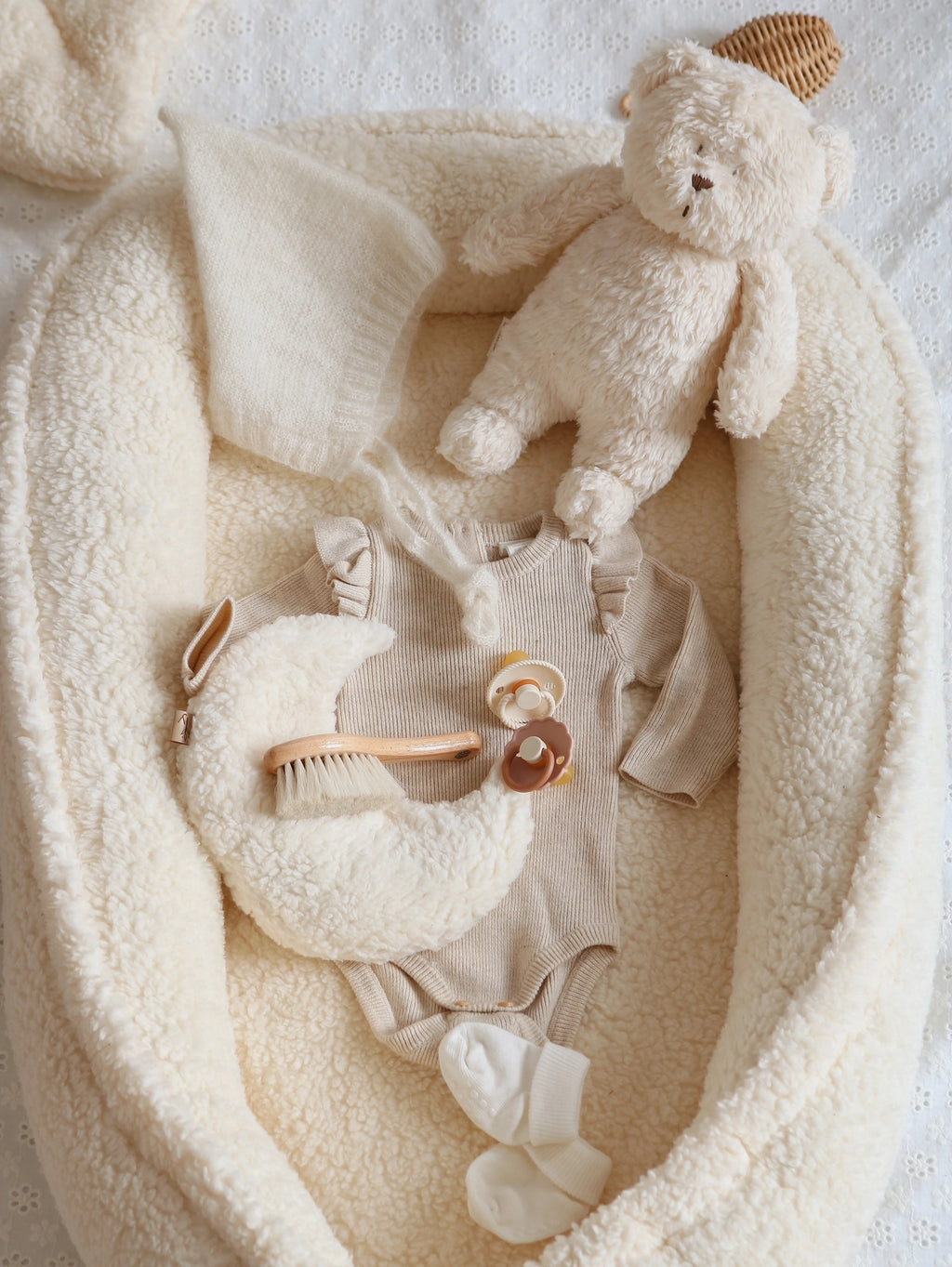 Teddy babynest - Creme