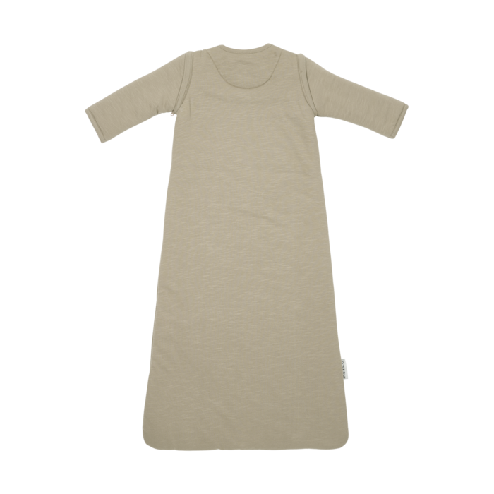 Slaapzak afritsbare mouw Slub Smile Taupe/Offwhite 70cm