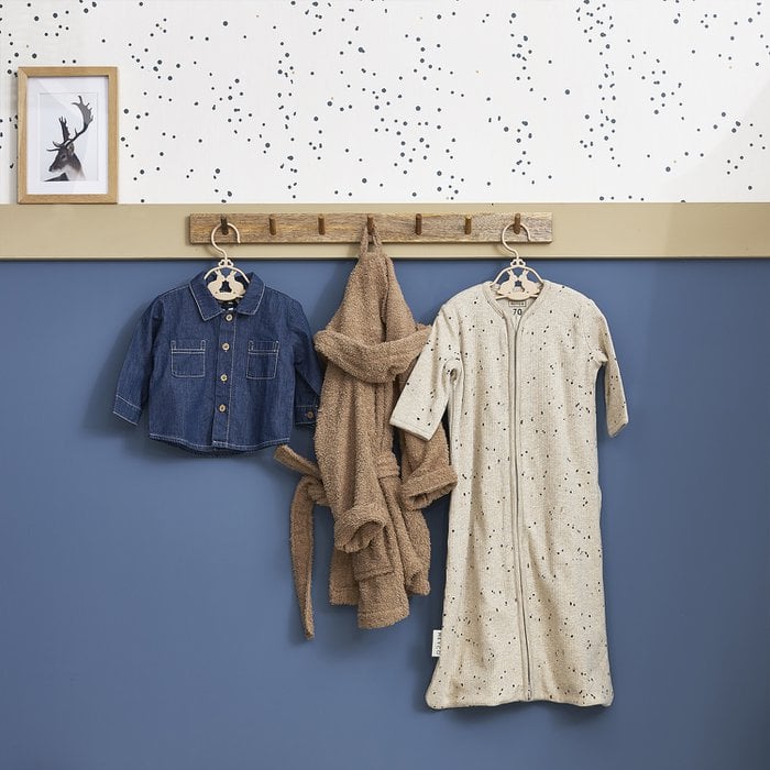 Slaapzak ongevoerd met vaste mouw Rib Mini spot Sand Melange 70cm