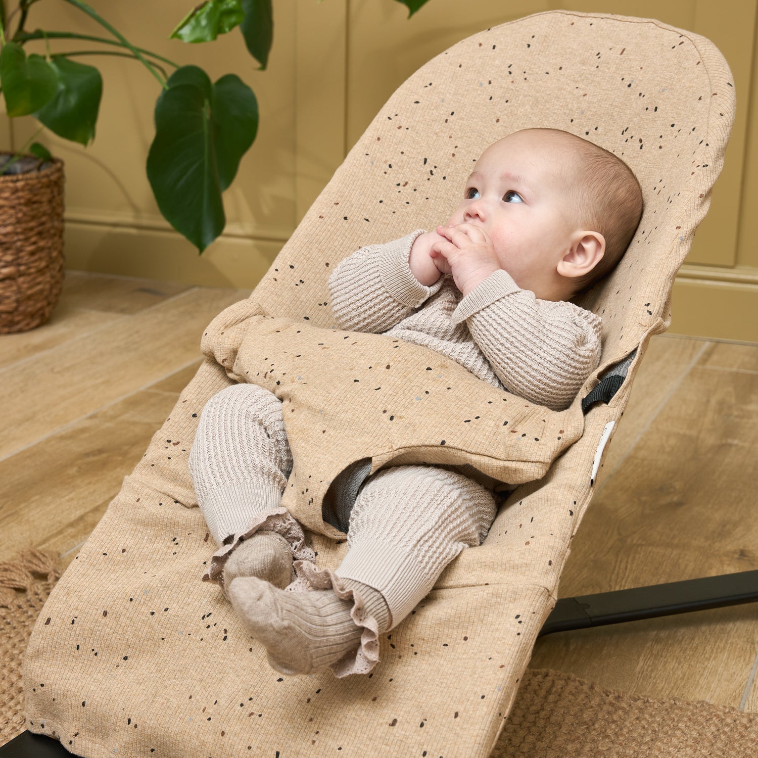 Wipstoelhoes Rib Mini spot Toffee Melange one size