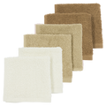 Monddoekjes badstof Offwhite/Sand/Toffee 30x30cm - 6-Pack