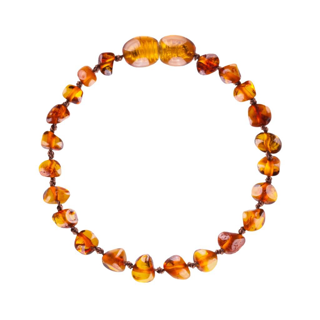 Barnsteen armband - Cognac - 14 cm