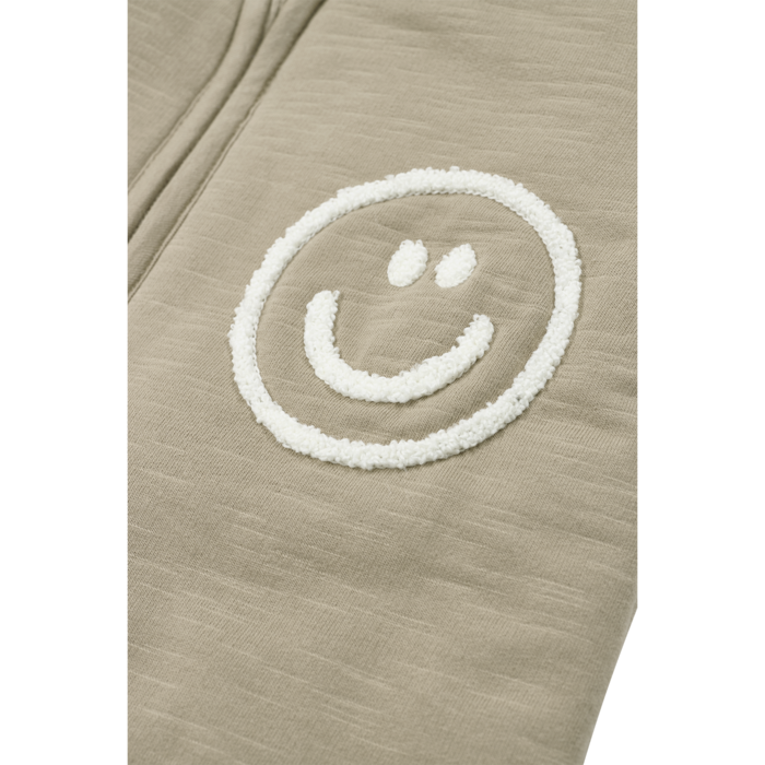 Slaapzak afritsbare mouw Slub Smile Taupe/Offwhite 70cm