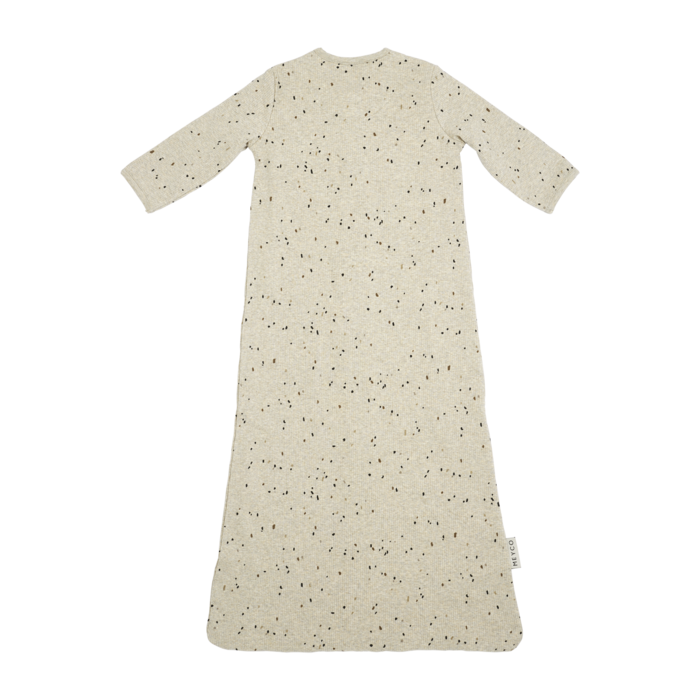 Slaapzak ongevoerd met vaste mouw Rib Mini spot Sand Melange 70cm